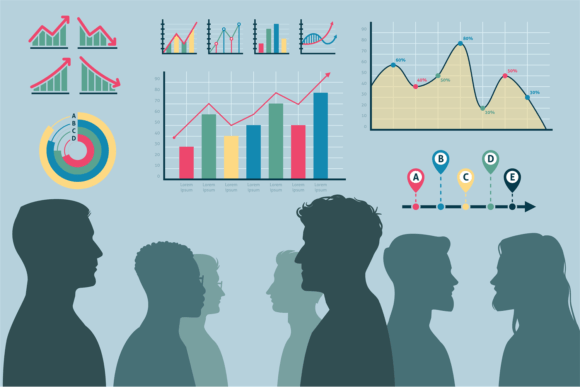 Download Teamwork Process. Male Heads Silhouettes - Team Collection