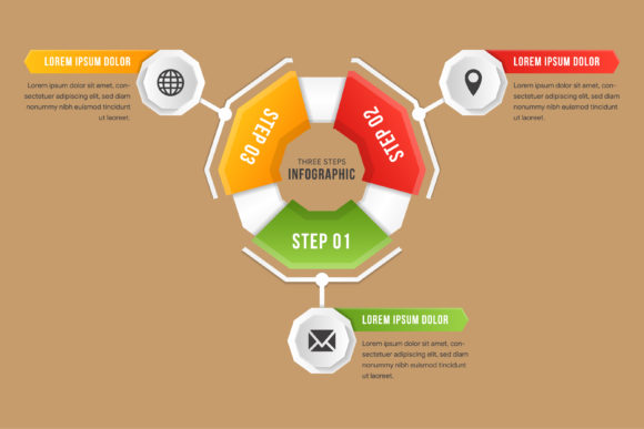 Download Infographic Polygonal Three Step - Premium Resources