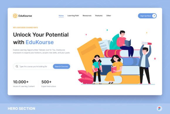 Download E-Learning Course Hero Section - Course Collection