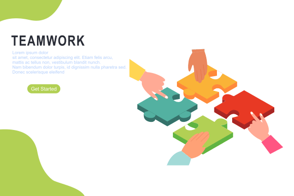 Download Teamwork Concept with Hands and Puzzle - Team Collection