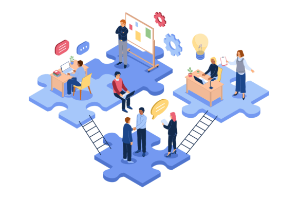 Download Isometric Teamwork. Business People Grou - Team Collection