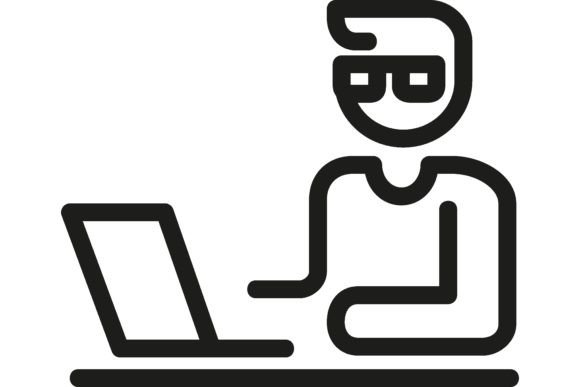 Download Freelancer Line Icon. Worker, Laptop, Re - Laptop Collection