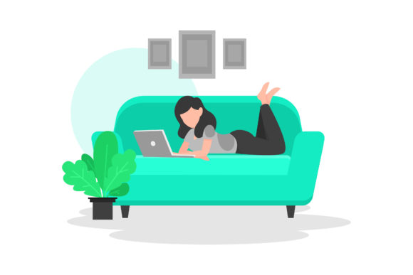 Download Illustration of Working with a Laptop - Laptop Collection